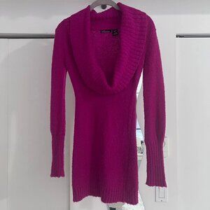 Vintage Y2K Cowl Neck Magenta Sweater XS